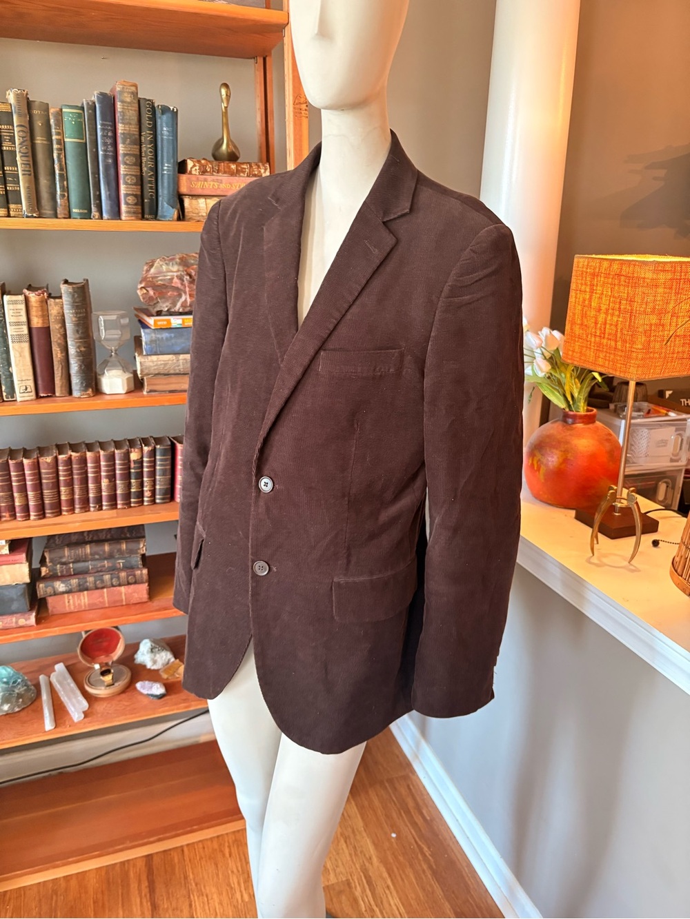 H&M Dark Brown Corduroy Blazer - Two-Button Sport Coat
